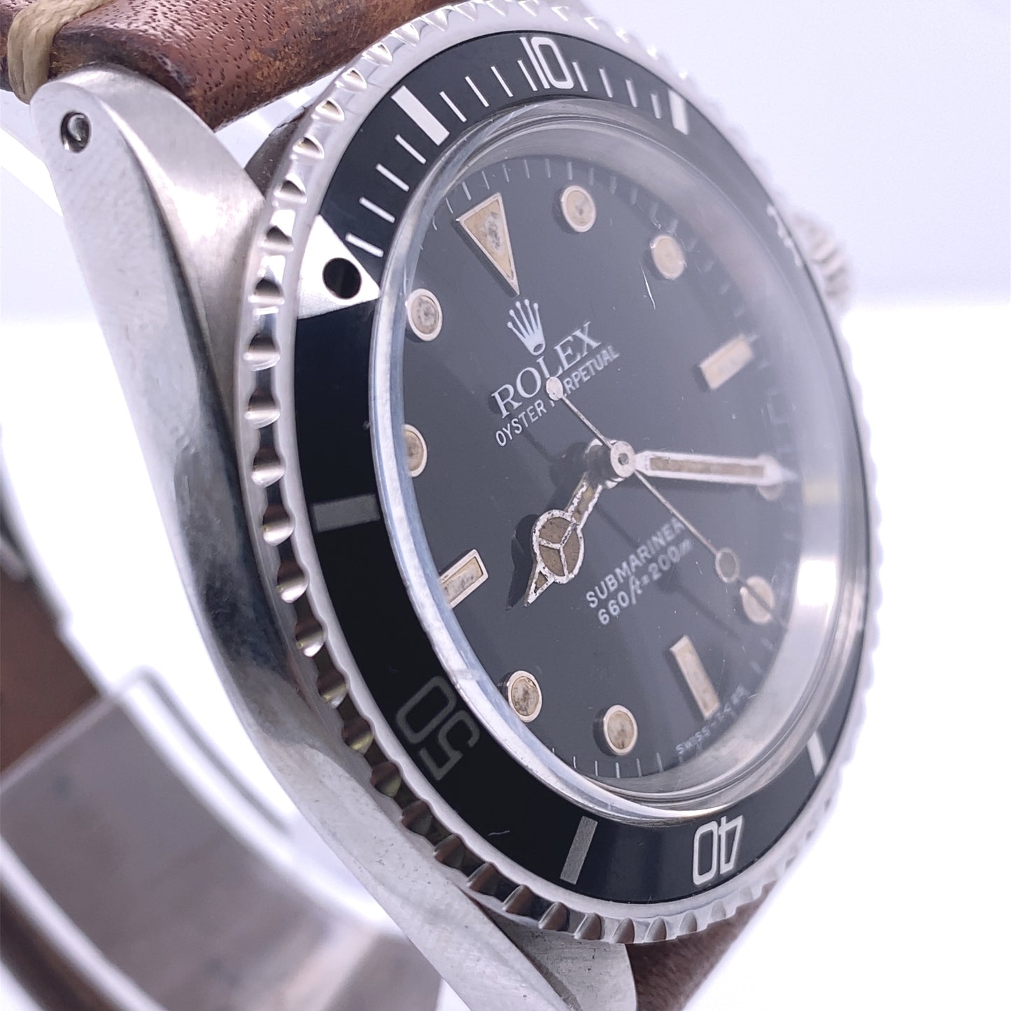 Vintage Rolex Submariner 5513 Stainless Steel Black Dial