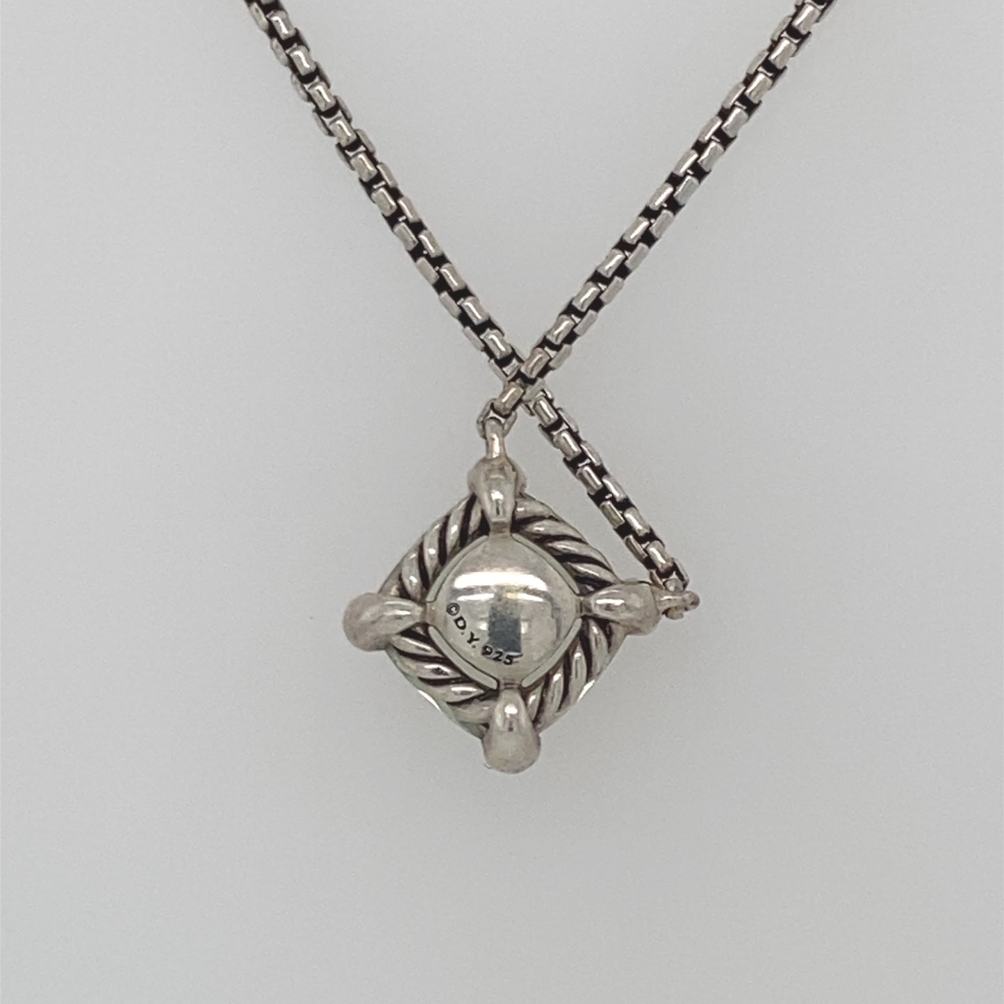 David Yurman Sterling Silver Prasiolite & Diamond Necklace