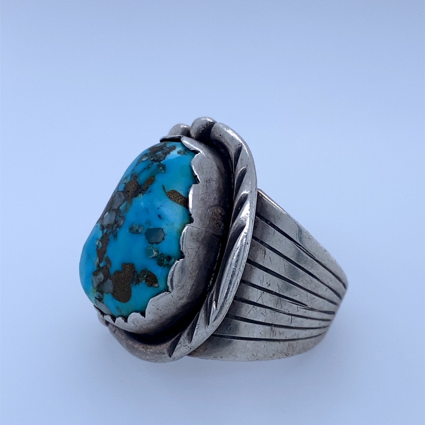 925 Sterling Silver Blue Turqoise Ring