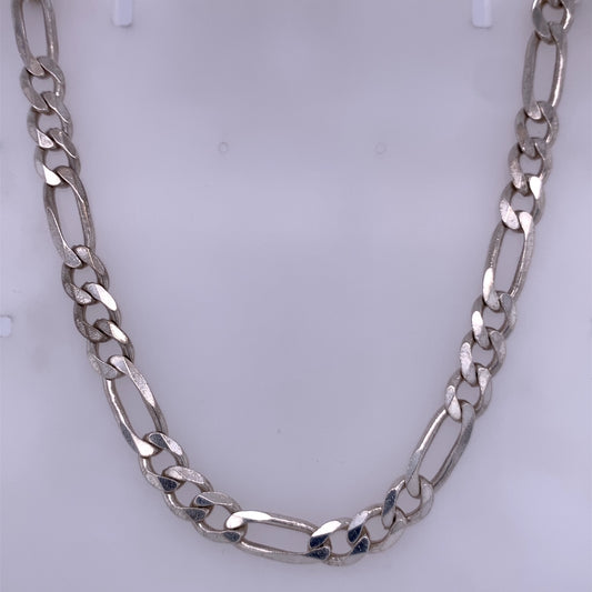 925 Sterling Silver Figaro Link Chain, 24”