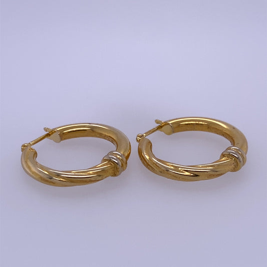 14k Yellow Gold Small Round Hoop Earrings
