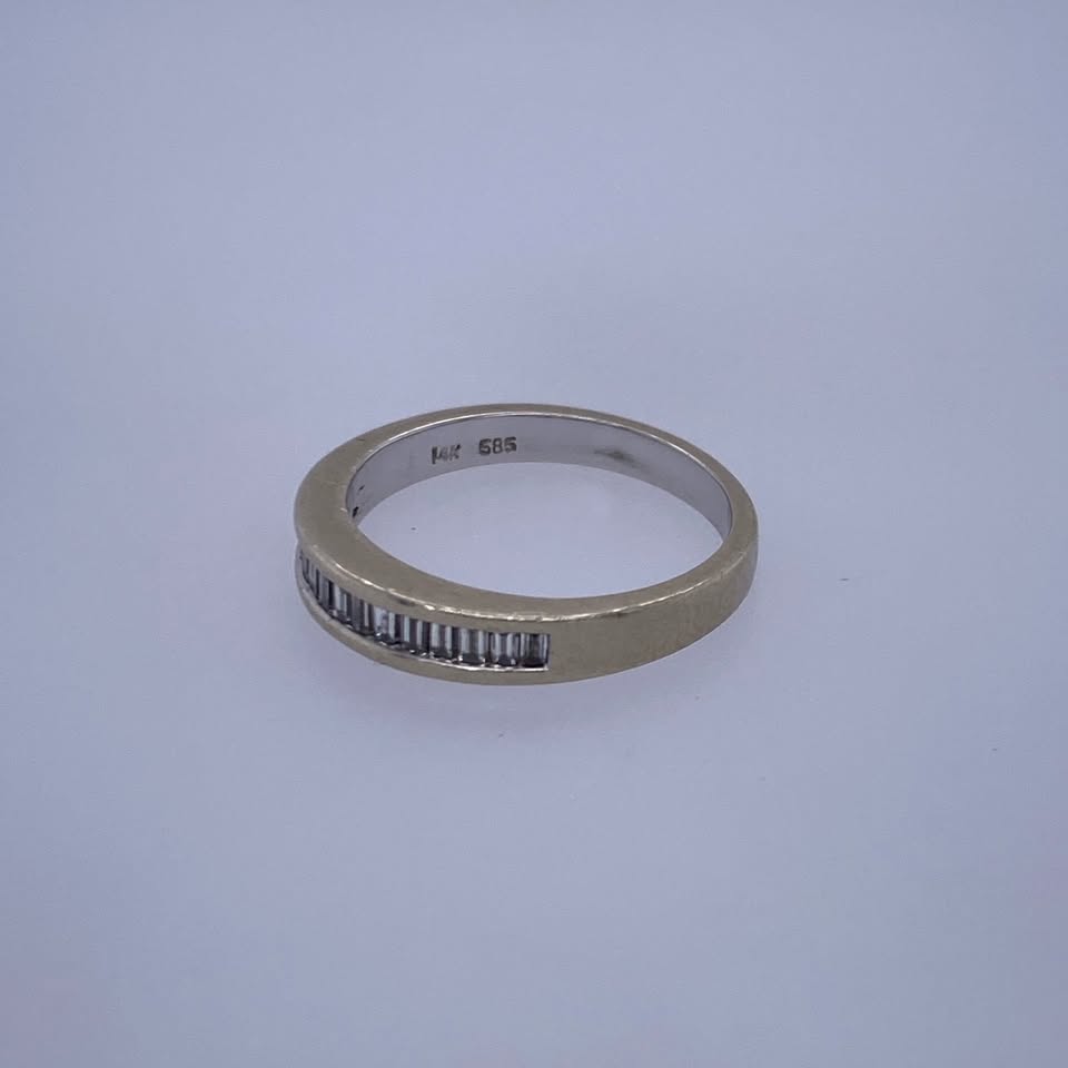14k White Gold 0.50TCW Baguette Diamond Band