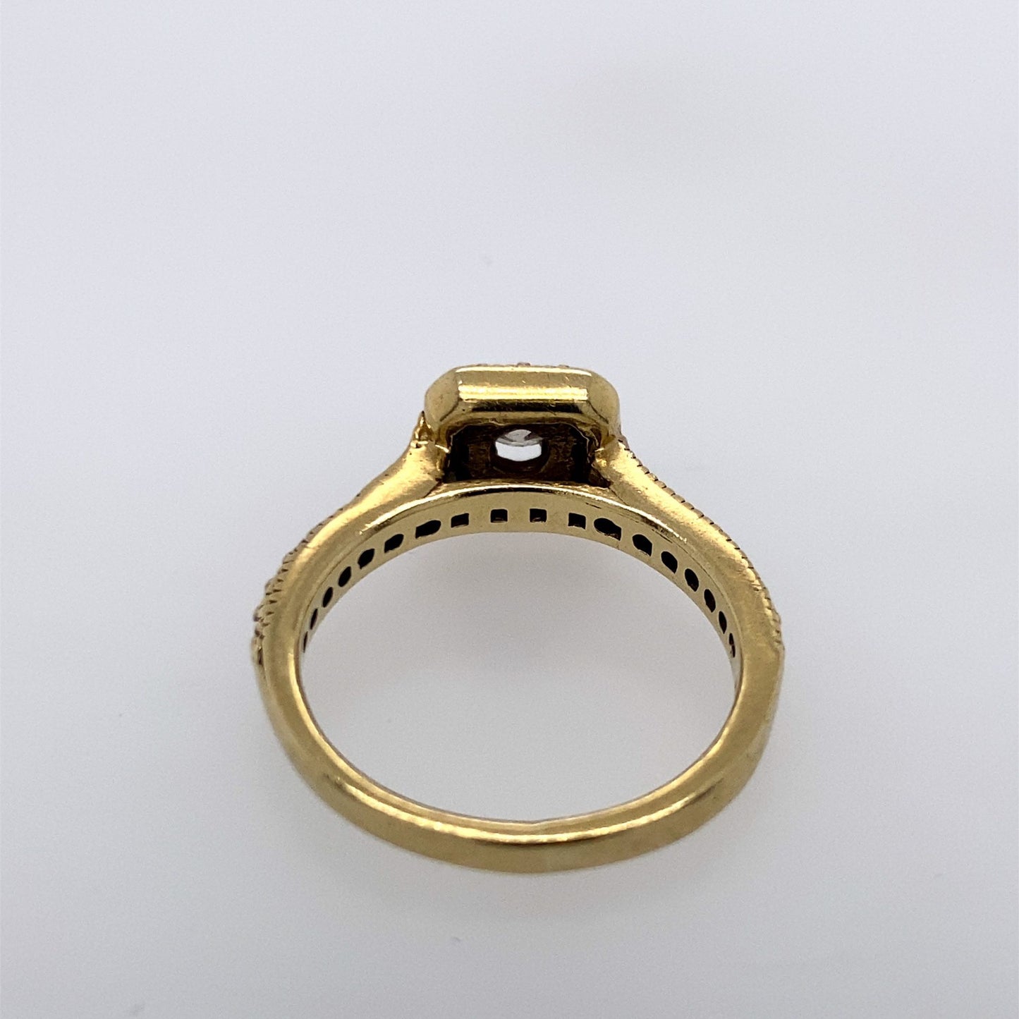 10k Yellow Gold Ring With Princess Cut Center Diamond Stone