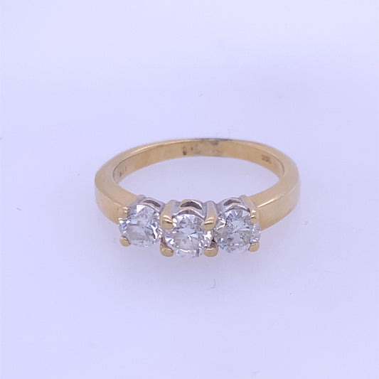 14k Yellow Gold Ring W/.99TCW of Round Diamonds