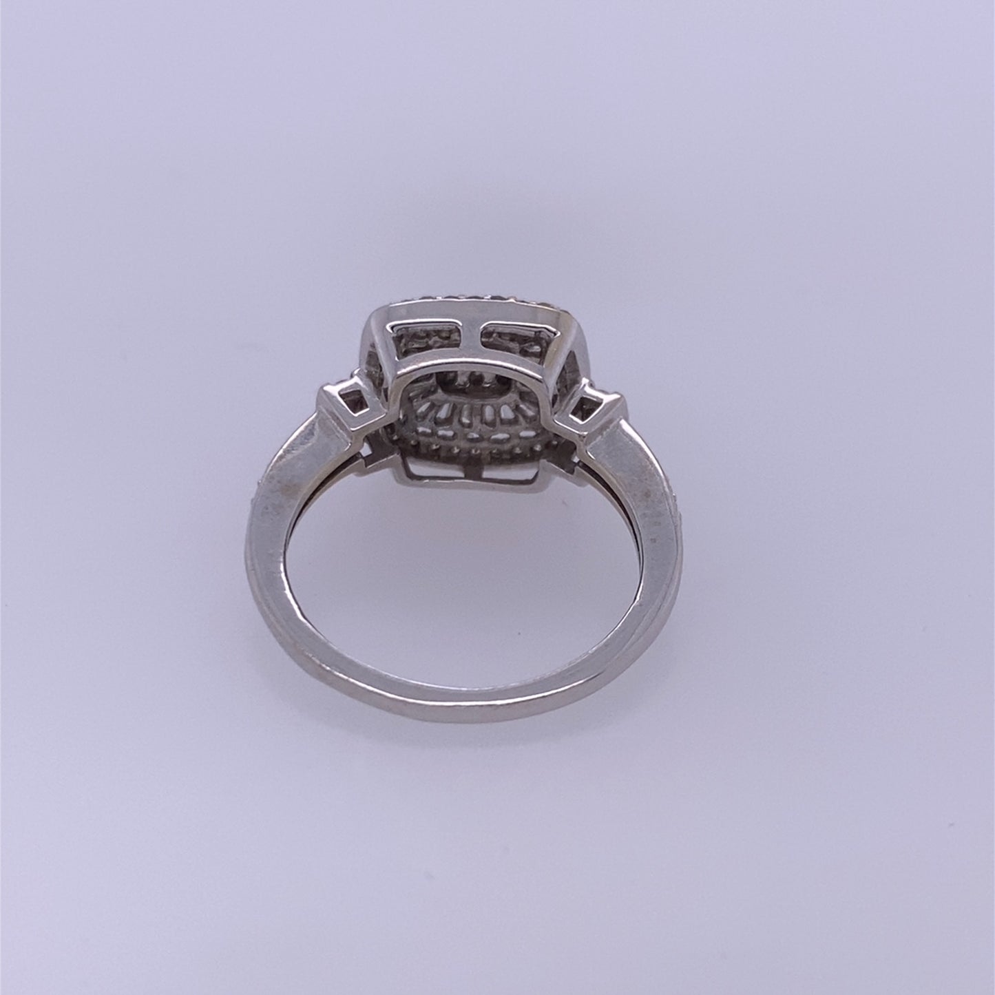14k White Gold 0.50TCW Square Diamond Ring