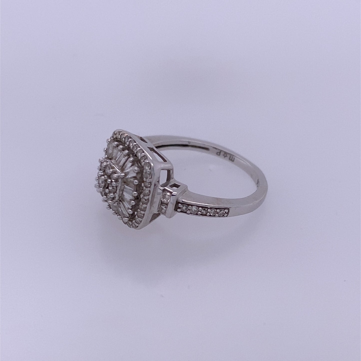 14k White Gold 0.50TCW Square Diamond Ring
