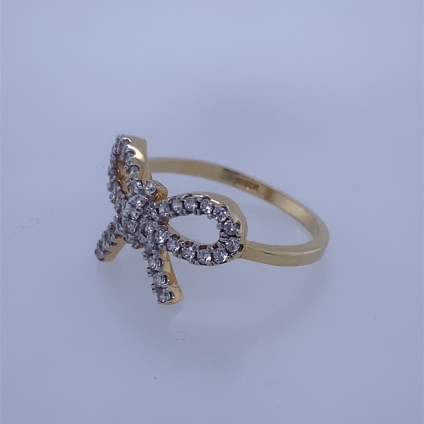 14k Yellow Gold Women's Bow Tie Diamond Ring