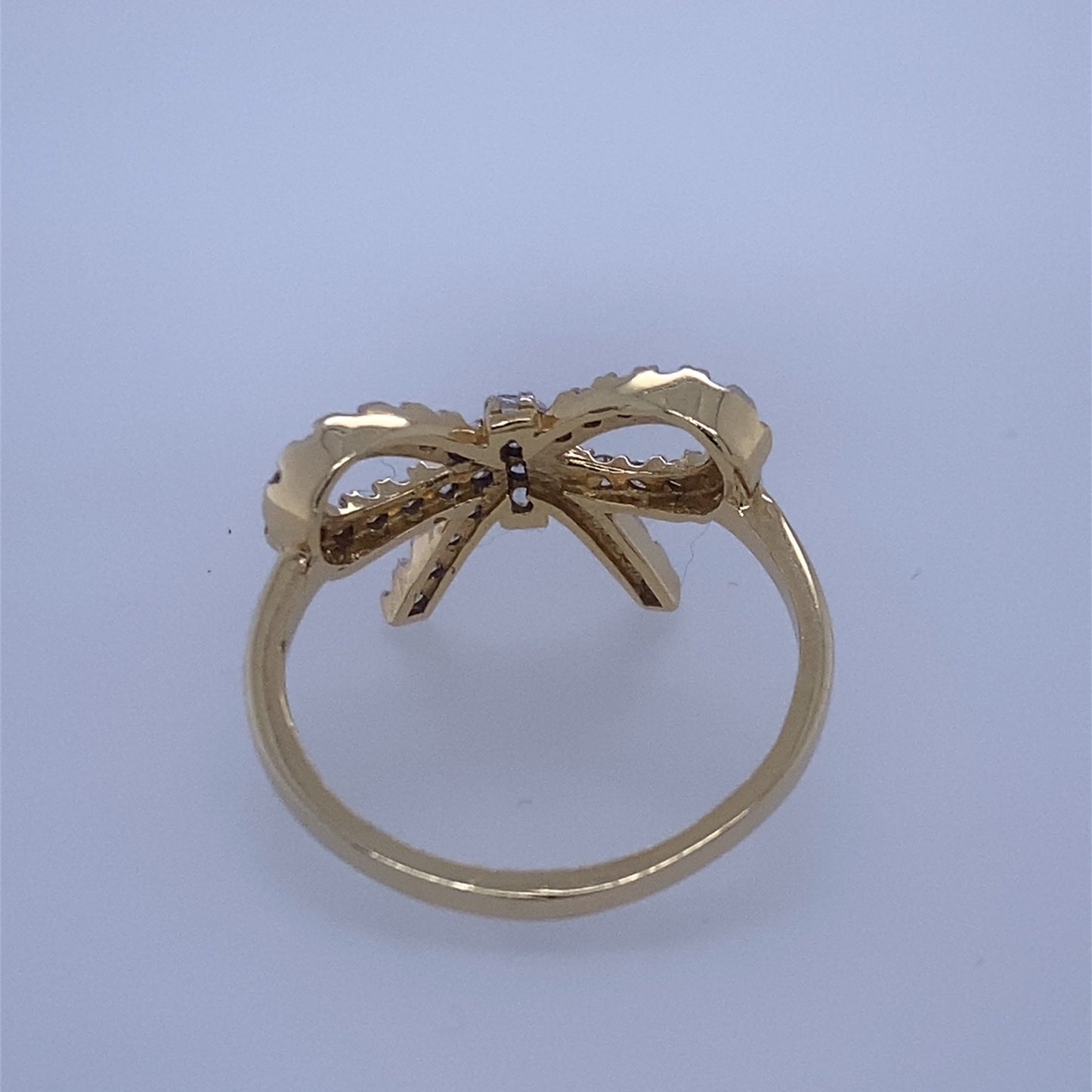 14k Yellow Gold Women's Bow Tie Diamond Ring
