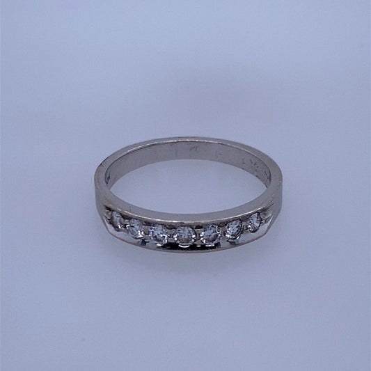 14k White Gold Diamond Band