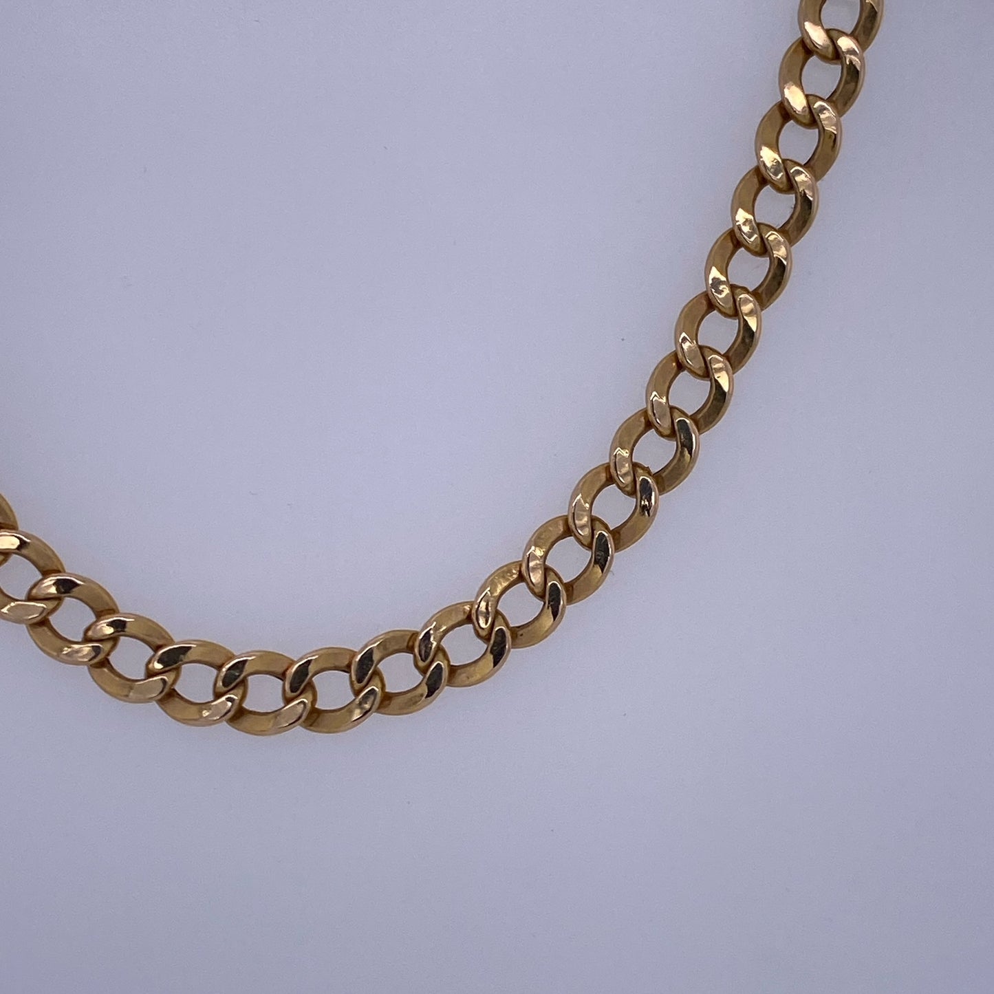 14k Rose Gold Curb Link Necklace