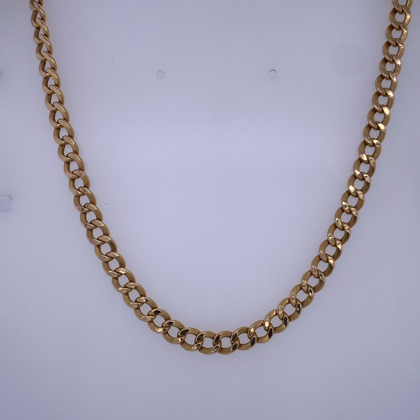 14k Rose Gold Curb Link Necklace