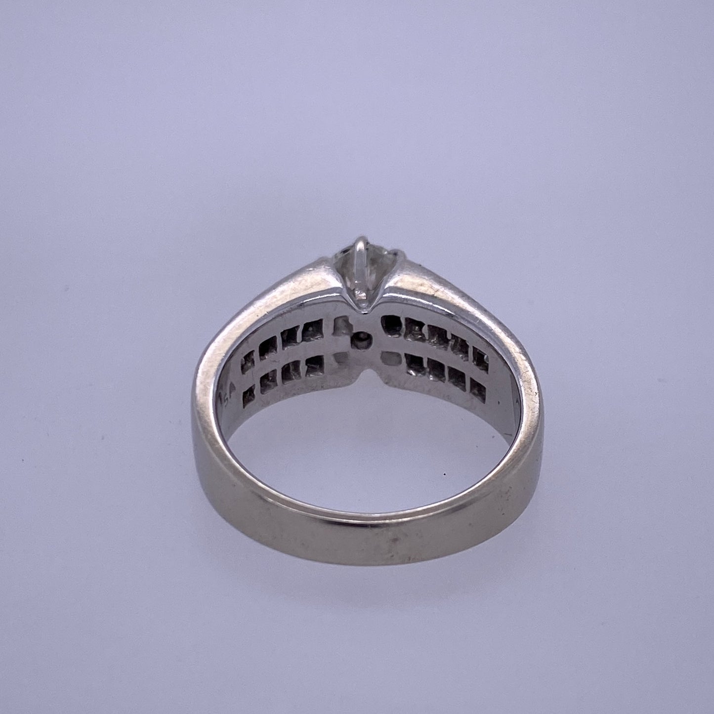 14k White Gold Engagement/Wedding Ring W/ 0.65CT Diamond Center Stone