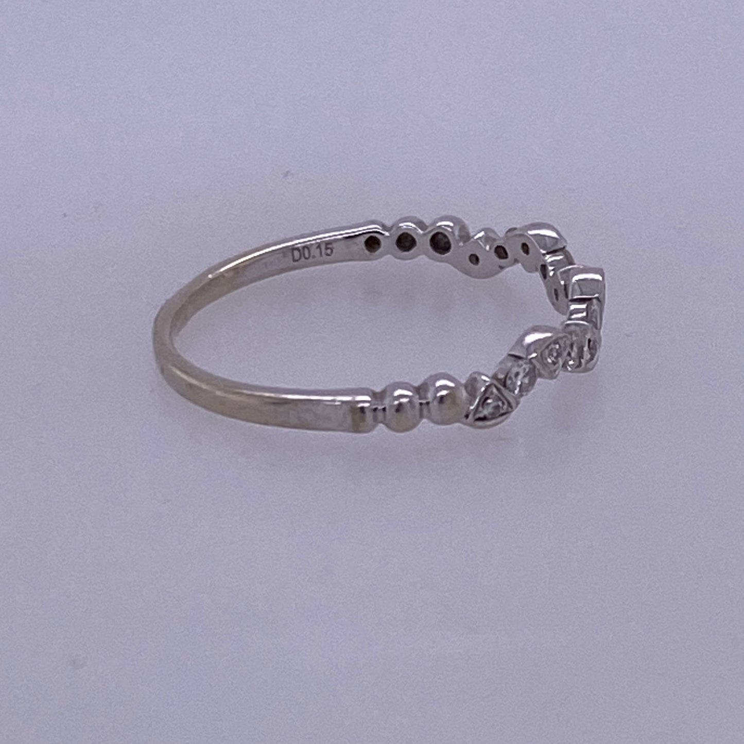 14k White Gold Ladies Thin Mini Diamond Band