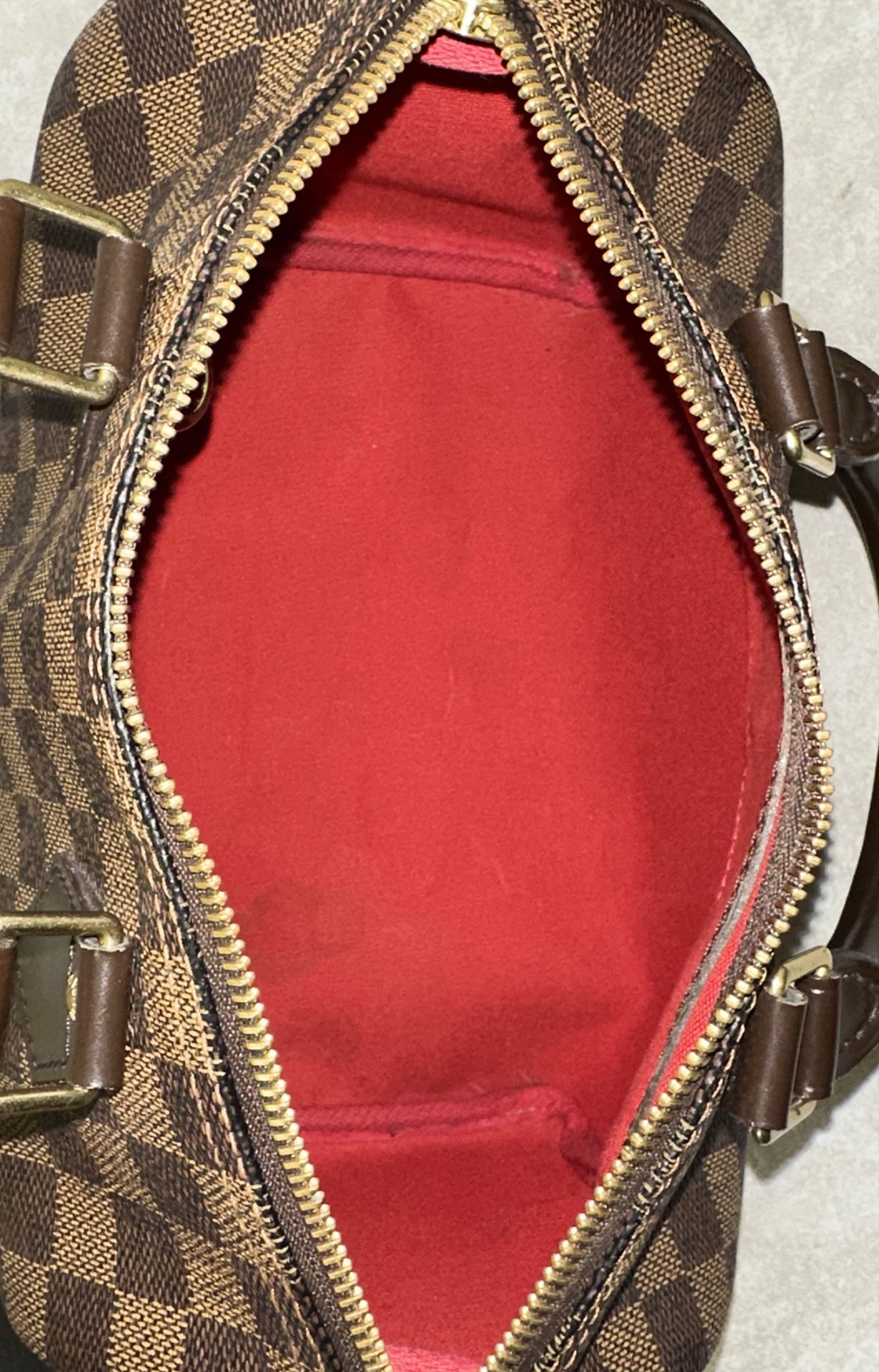 Louis Vuitton Speedy Red Interior Shoulder Bag 30 Brown Canvas