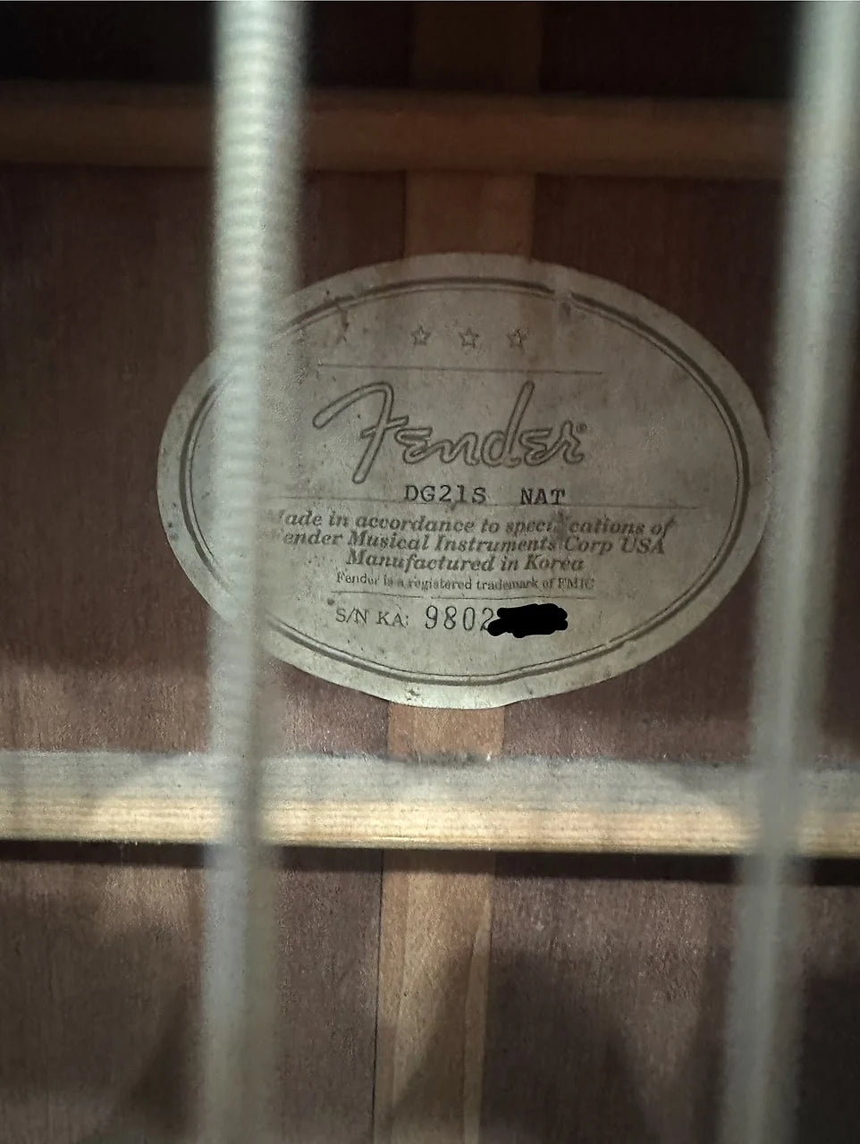 Fender DG21S Dreadnought Acoustic Guitar