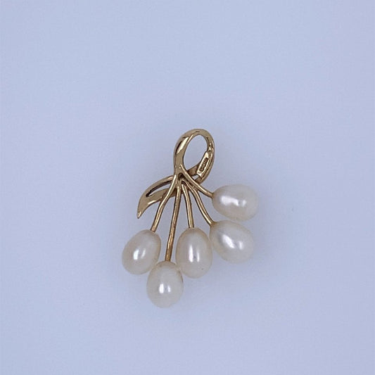 14k Yellow Gold 5 Piece Pearl Charm