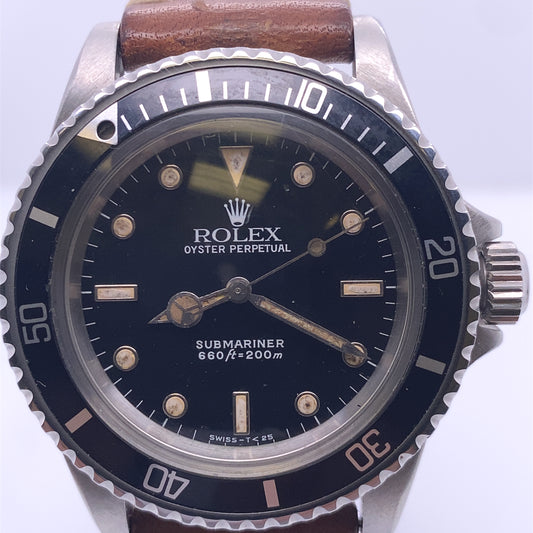 Vintage Rolex Submariner 5513 Stainless Steel Black Dial