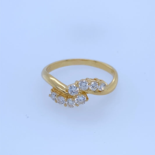 18k Yellow Gold Ring With 0.50TCW of Round Diamond Stones