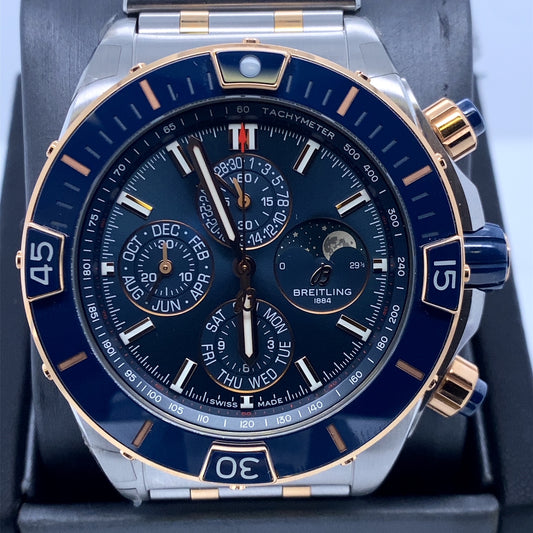 Breitling Super Chronomat Four-Year Calender Chronograph Automatic Blue Dial Men's Watch