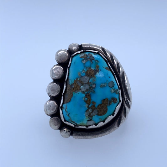 925 Sterling Silver Blue Turqoise Ring
