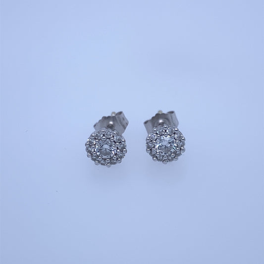 14k White Gold Diamond Stud Earrings W/ 0.62TCW of Diamond Stones