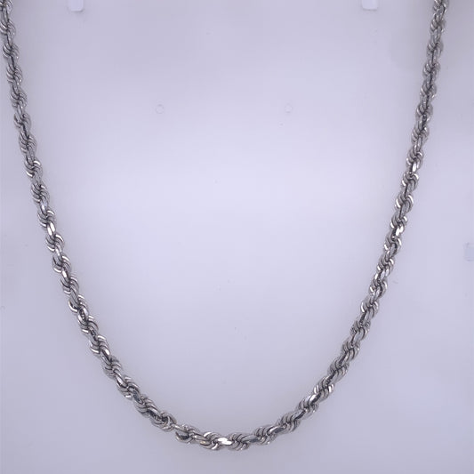 10k White Gold Rope Necklace