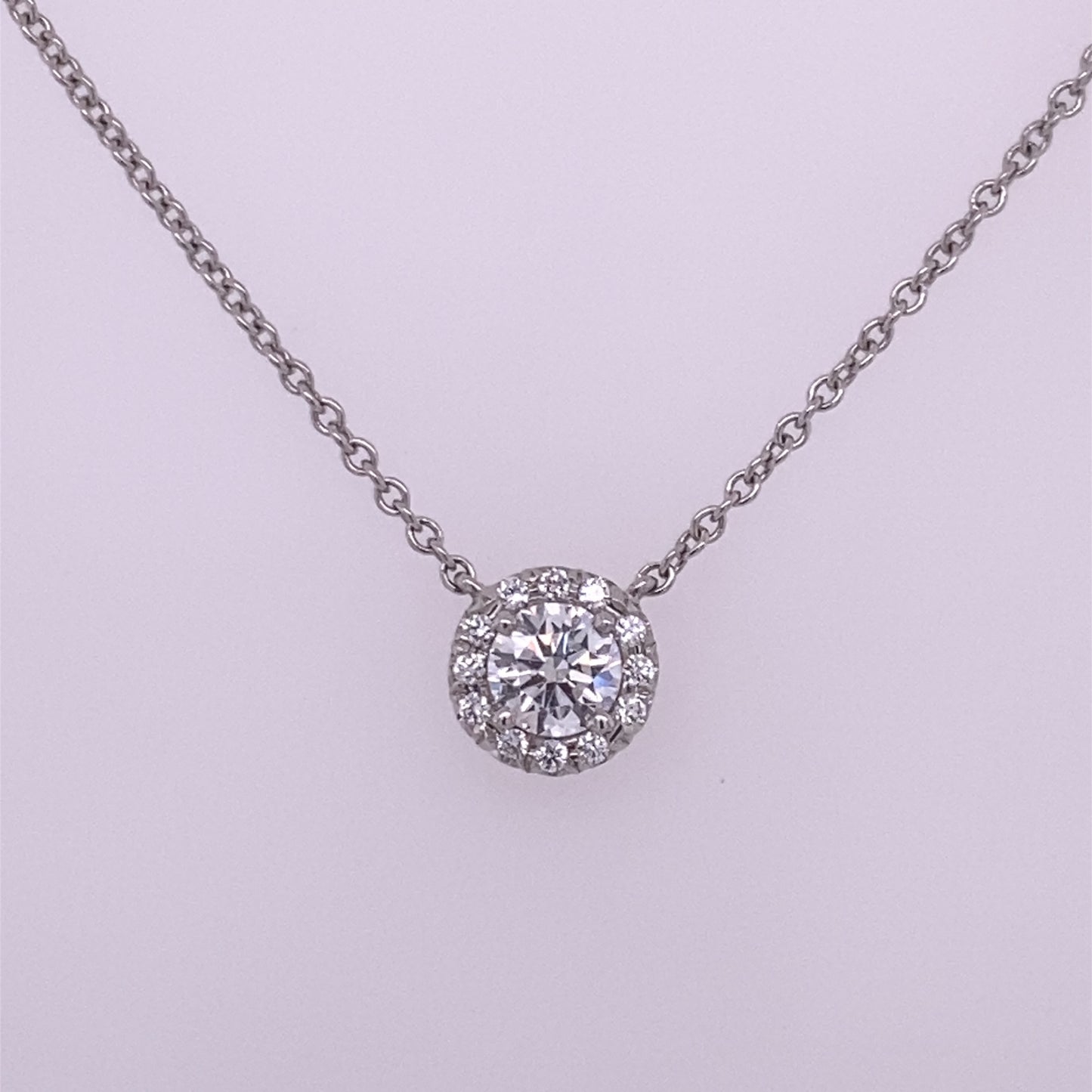Tiffany & Co Platinum Diamond Soleste Pendant Necklace 0.32CTW