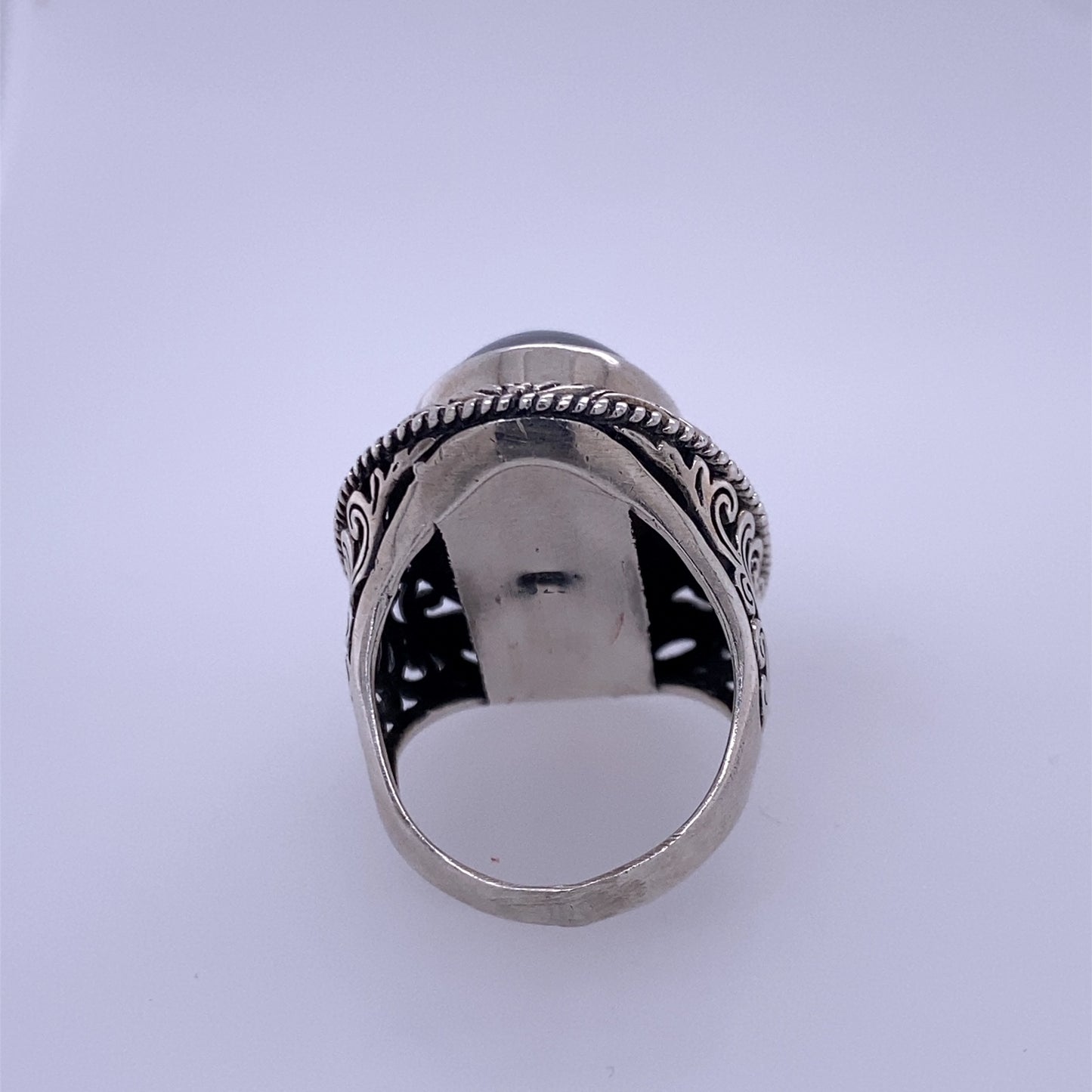 925 Sterling Silver Custom Gold Flake Vintage Ring