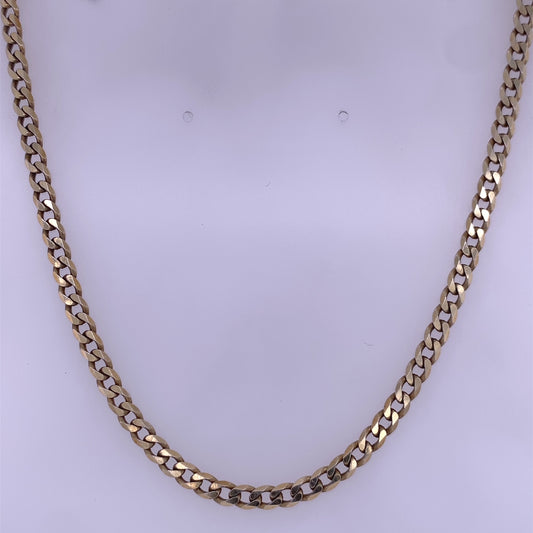 925 Sterling Silver Gold Plated Cuban Necklace, 24"