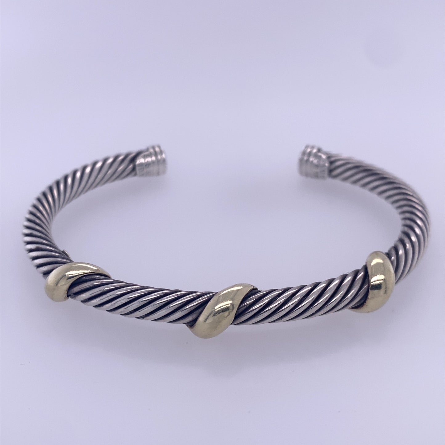 David Yurman 585/925 Triple Strand Bangle Bracelet