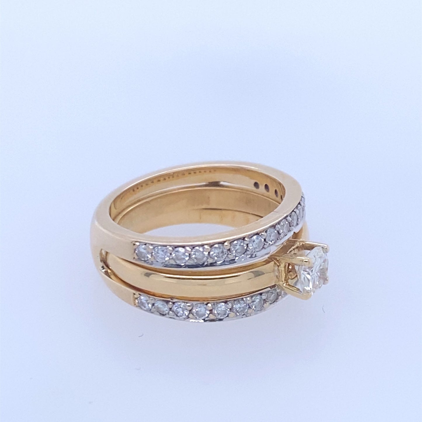 14k Yellow Gold Diamond Ring W/ Matching Guard