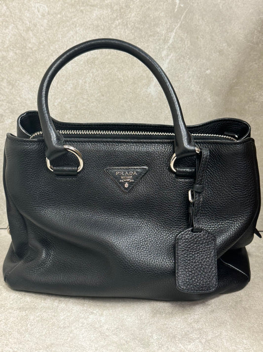 Prada Saffiano Vernic Leather Nero Shoulder Bag