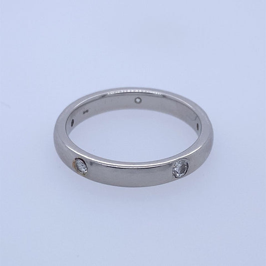 Platinum 950 Band Ring With Diamonds