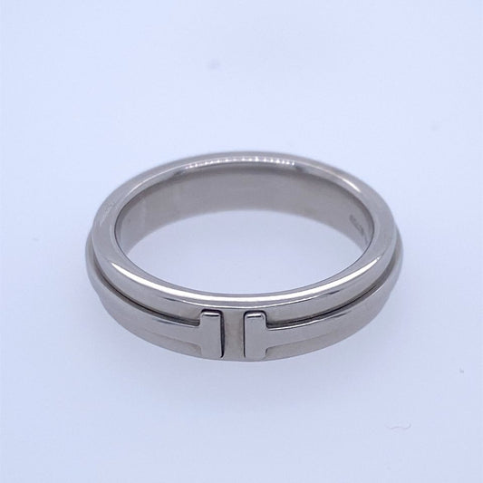 18k White Gold Tiffany & CO T Narrow Band Ring