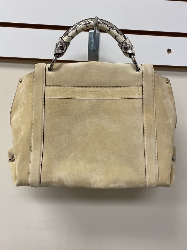 Salvatore Ferragamo Soft Sofia Suede Beige Colored Shoulder Bag Satchel