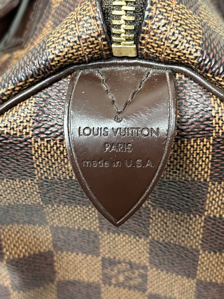 Louis Vuitton Speedy Red Interior Shoulder Bag 30 Brown Canvas