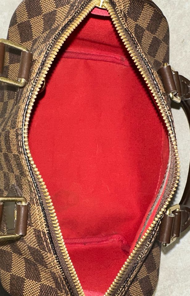 Louis Vuitton Speedy Red Interior Shoulder Bag 30 Brown Canvas