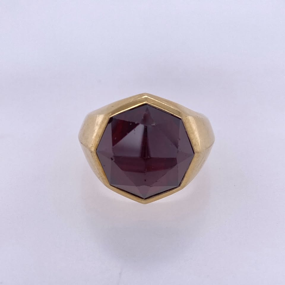 David Yurman 18K Yellow Gold Faceted Signet Ring