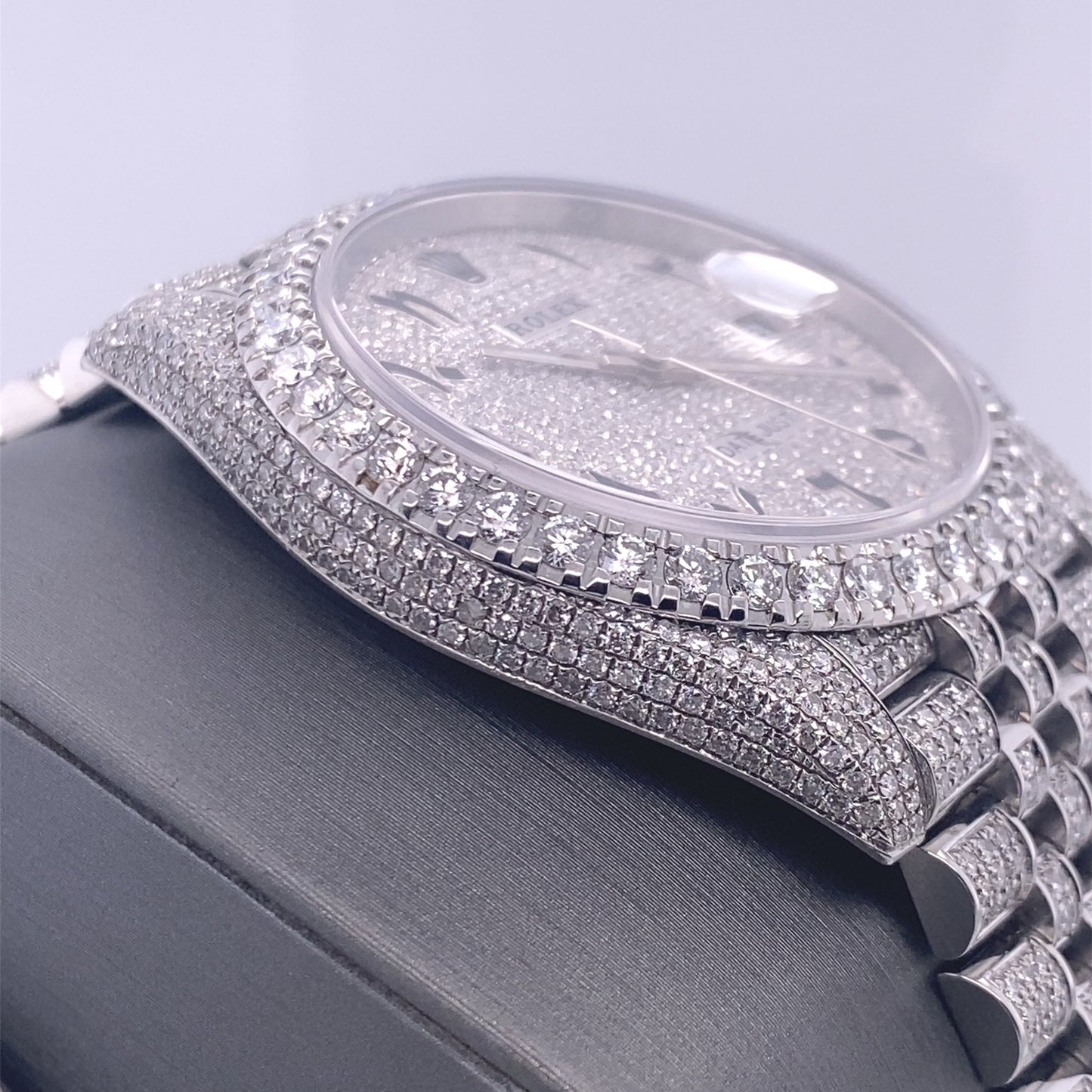 Rolex 41mm Datejust 126300 Diamond Dial Iced Out Watch 13TCW