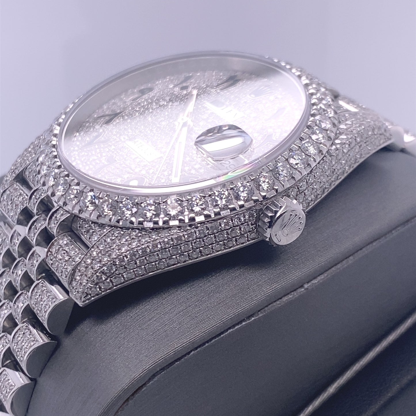 Rolex 41mm Datejust 126300 Diamond Dial Iced Out Watch 13TCW