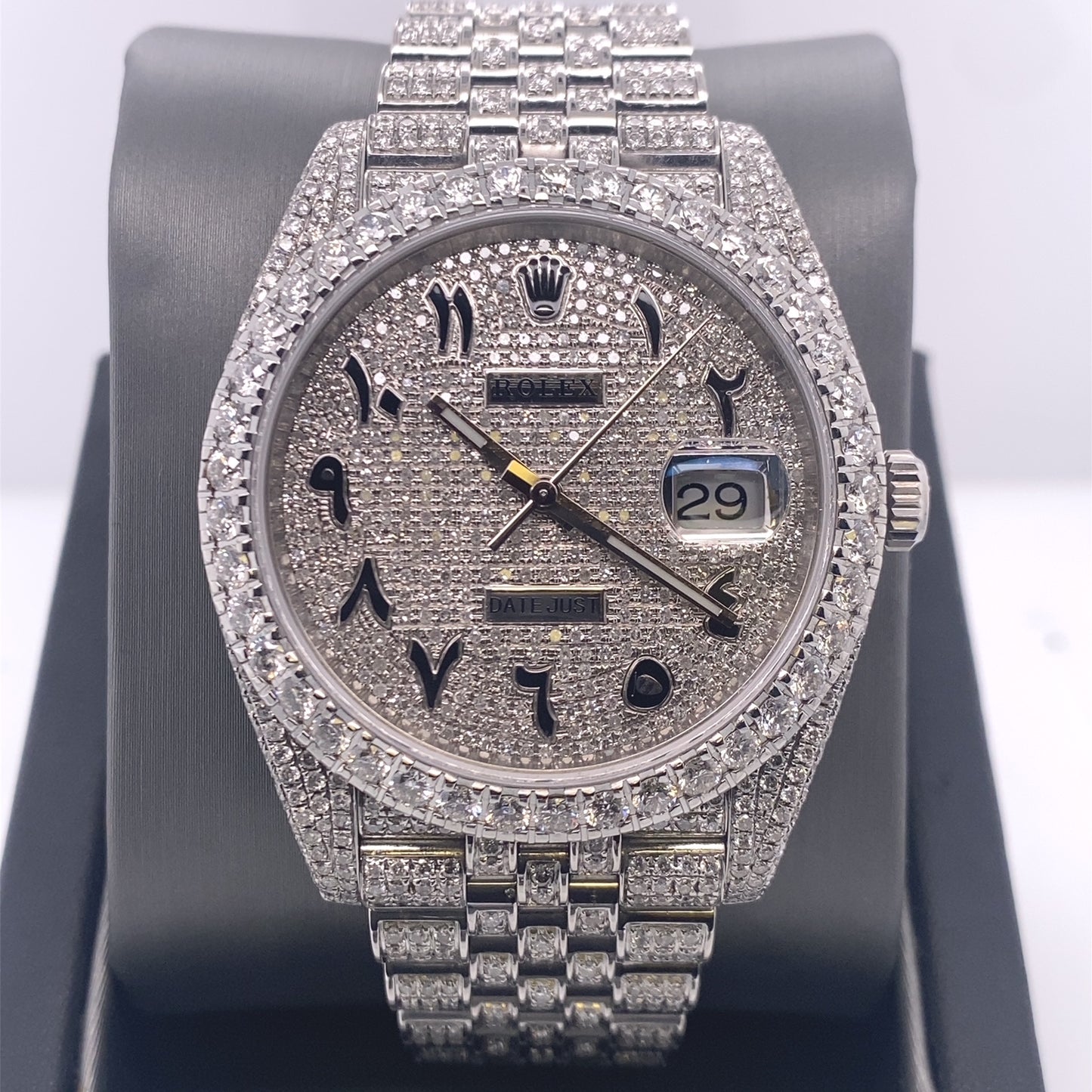 Rolex 41mm Datejust 126300 Diamond Dial Iced Out Watch 13TCW