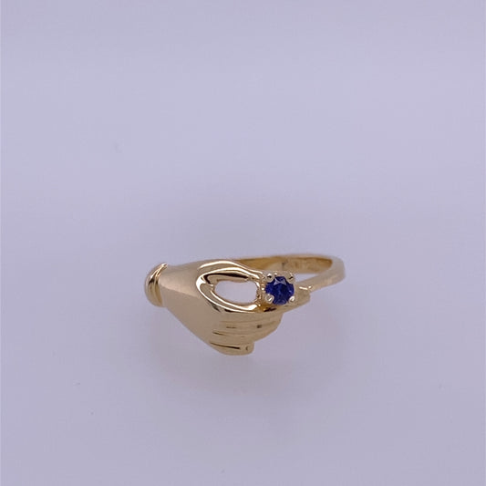 14k Yellow Gold Hand Design Ring