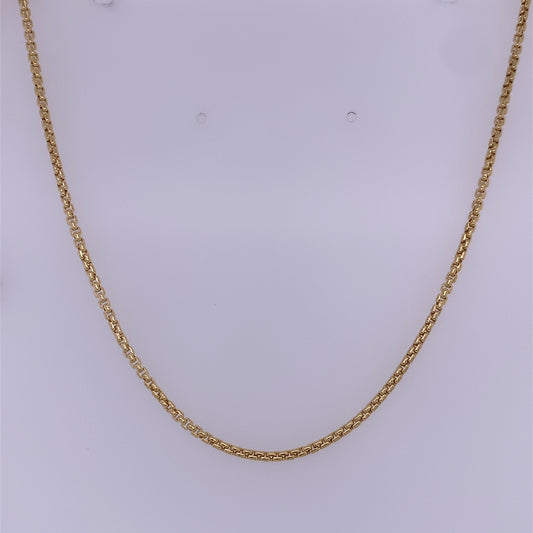 14k Yellow Gold Box Link Necklace