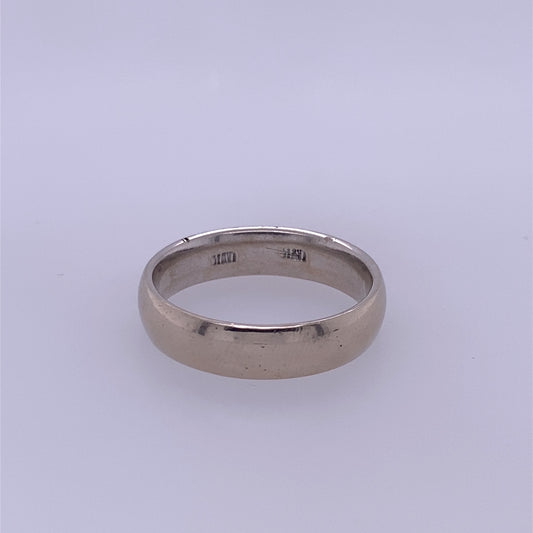 14k White Gold Band Ring