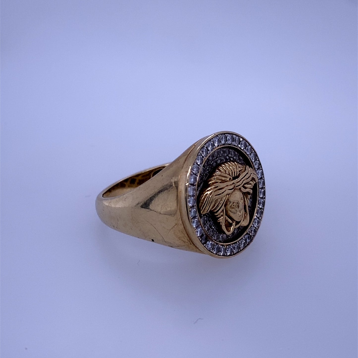 10k Yellow Gold Medusa Head Diamond Ring