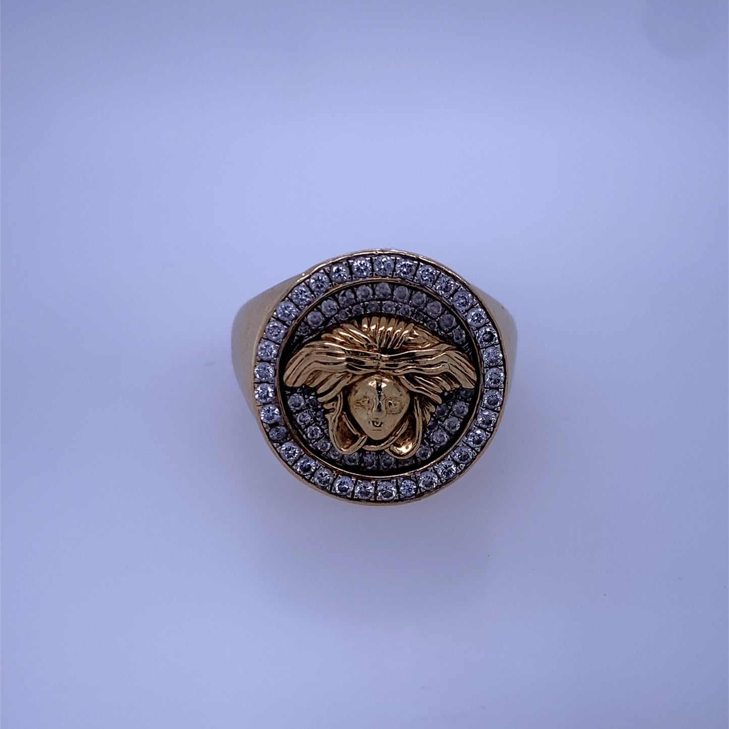 10k Yellow Gold Medusa Head Diamond Ring