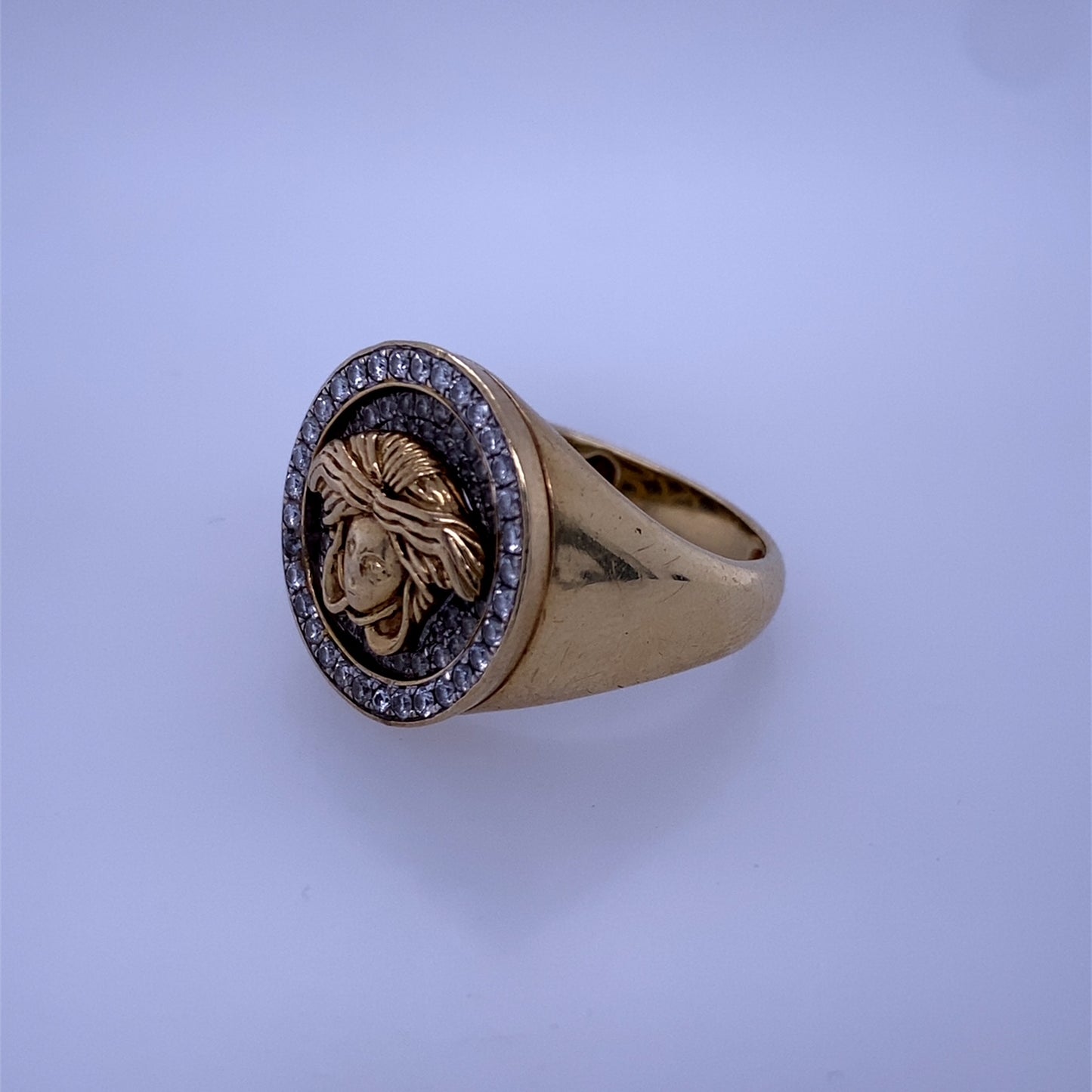 10k Yellow Gold Medusa Head Diamond Ring