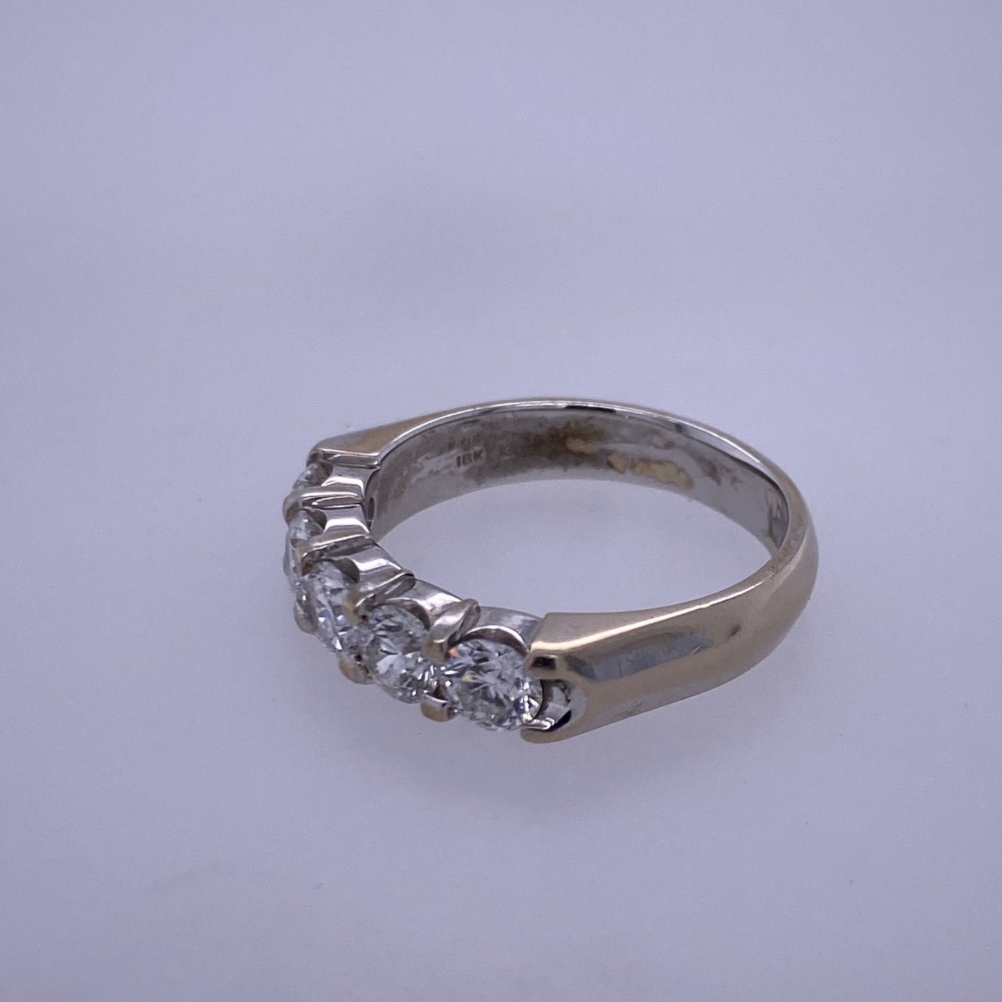 14k White Gold 5 Stone Diamond Ring