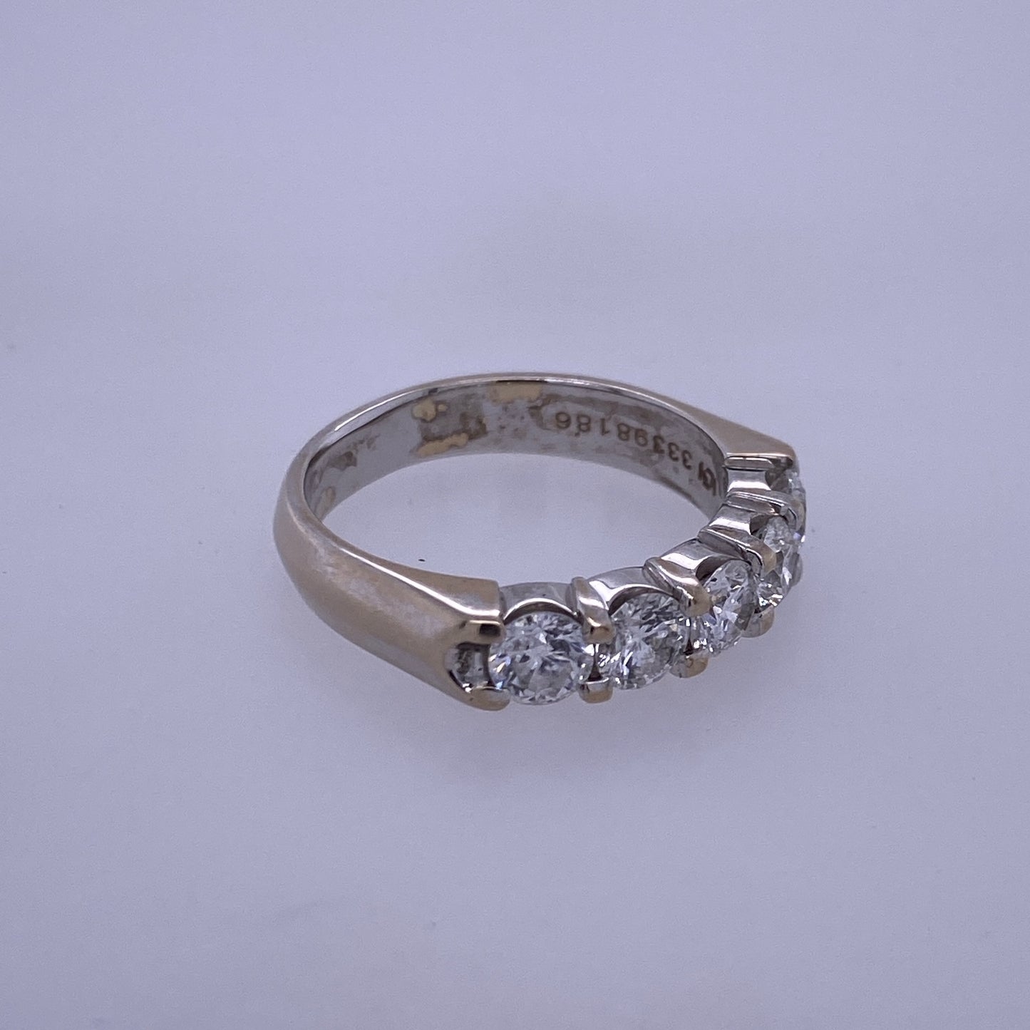 14k White Gold 5 Stone Diamond Ring