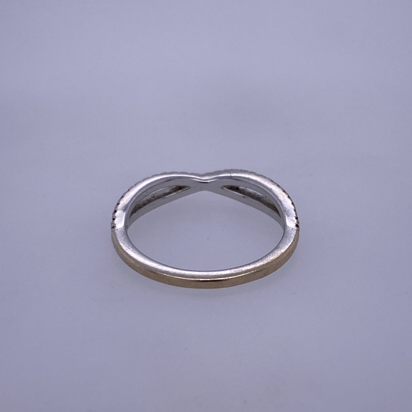 18k White Gold Diamond X Ring